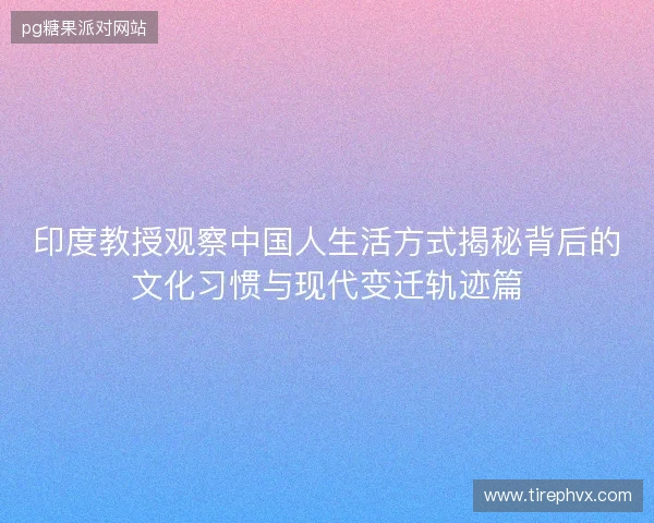 印度教授观察中国人生活方式揭秘背后的文化习惯与现代变迁轨迹篇
